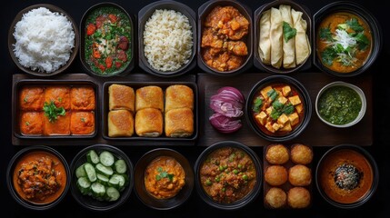 Indian Cuisine Platter A Diverse Selection of Dishes