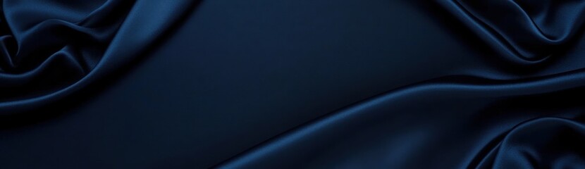 Navy Blue Silk Drape: A sophisticated and elegant image of deep navy blue silk fabric, draped in soft, flowing folds.