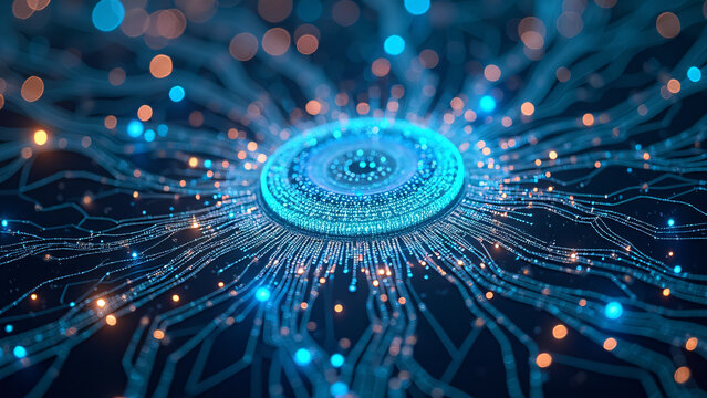 Digital Neural Network with Glowing Quantum Core