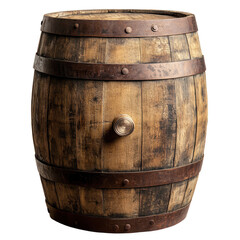 Obraz premium Barrel wooden wine wood oak whiskey cask background old beer. Cellar barrel wooden wine distillery winery dark keg table alcohol rum drink vintage container vine black top vino storage bourbon tap