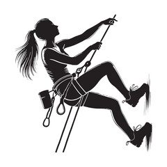 Person climbing steep incline silhouette for athletic artwork - person climbing silhouette - person climbing vector - person climbing illustration - climb silhouette - climber vector
