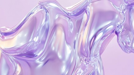 Abstract Purple Liquid Iridescent Flowing Form