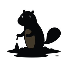 bear with a flower vector Illustration