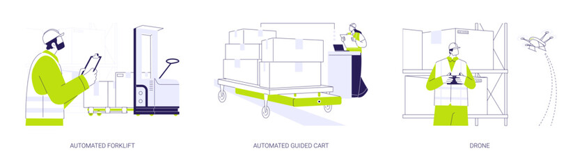 Automated guided vehicles abstract concept vector illustrations.