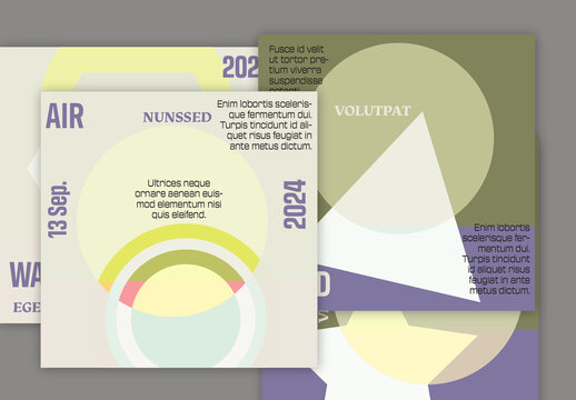 Social Media Square Post Layout Simple Overlapping Geometrical Shapes Light Color
