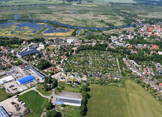 Hansestadt Anklam, westlicher Ortsteil mit Kleingartenanlage 2016