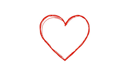 red heart isolated on white background