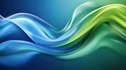 Abstract Blue Green Wave Forms Design