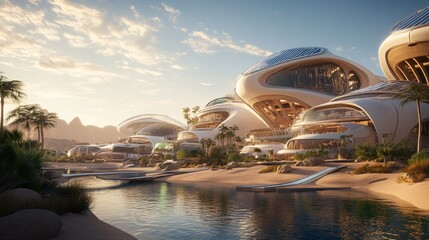 Futuristic Oasis: A Sustainable Architectural Marvel
