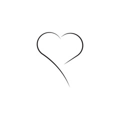 Collection of Love Heart Symbol Icons . Love Illustration Set with Solid and Outline Vector Hearts.