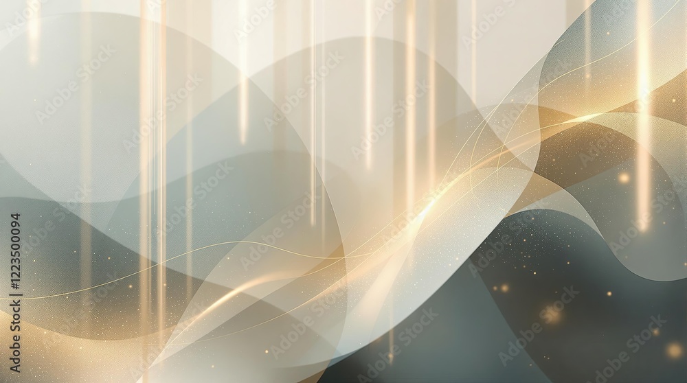 Poster abstract light waves with glowing vertical lines and soft gradients