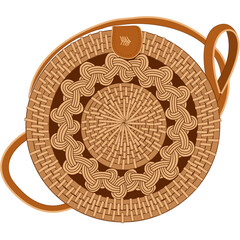 Round Rattan Bali Bag