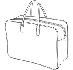 tote holdall bag  flat sketch vector illustration	
