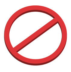 3d render of a sign not allowed