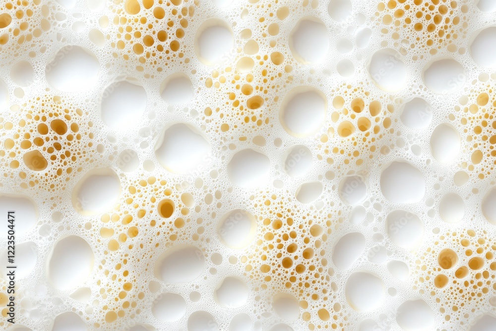 Wall mural abstract pattern of foamy bubbles with porous texture and light design elements