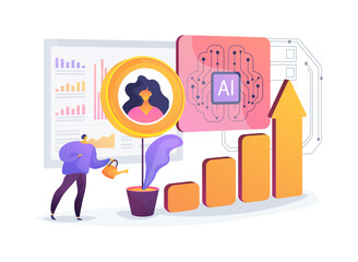 AI-Enhanced Lead Nurturing abstract concept vector illustration.