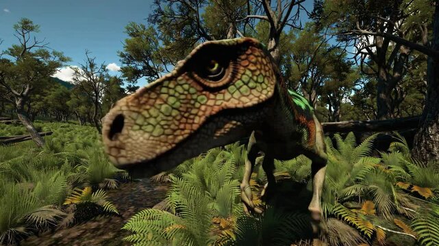 Coelophysis dinosaur in the wilderness