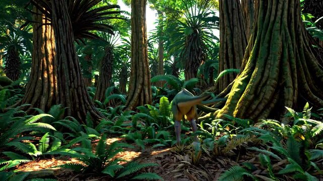 Coelophysis dinosaur in the wilderness