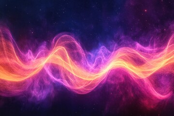 Fototapeta premium Colorful abstract wave patterns against a starry background in a cosmic setting