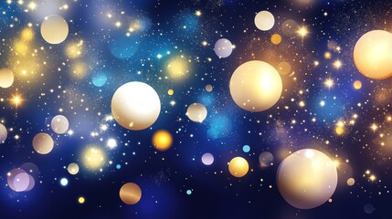 Obraz premium Festive Golden And Blue Abstract Orb Background