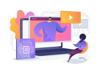 AI-Powered Influencer Marketing Analysis abstract concept vector illustration.
