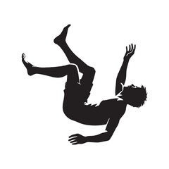 Silhouette of a person falling for impactful graphic designs - falling person silhouette - falling person vector - falling person illustration - falling silhouette - falling vector
