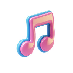 3D icon cartoon music streaming app icon, isolated on a white background 