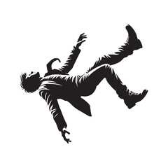 Falling person silhouette for action and motion designs - falling person silhouette - falling person vector - falling person illustration - falling silhouette - falling vector
