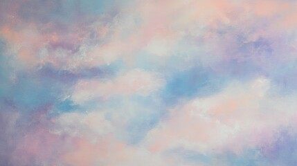 Pastel Sky Abstract Painting Soft Cloudscape