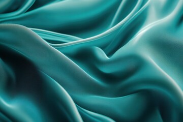 Obraz premium Abstract image of textured fabric in serene teal tones for premium branding and art