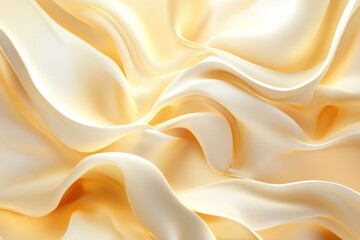 Obraz premium Cream silk fabric drapes, studio shot, soft light, background blur, textile design