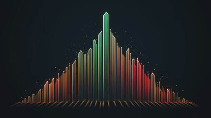 Abstract black background with Colorful charts and graphs with statistics to innovative analyze business potential and forecast future development of companies growth.