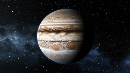 Majestic Jupiter Planet In Vast Starry Space