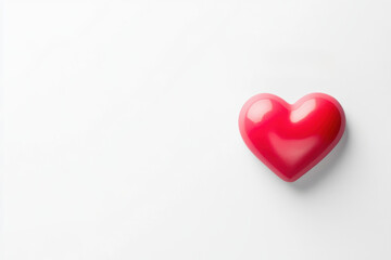 Red heart depicted on white background, card for loved one, Valentine's Day, space for text