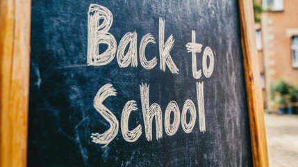 Chalkboard Sign Announces Back to School