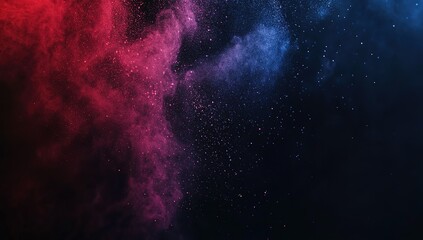 Colorful powder explosion on a black background