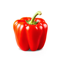 red bell pepper isolated on transparent background