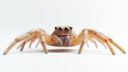 Hairy orange spider close-up view