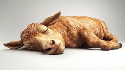 Sleeping young ungulate calf