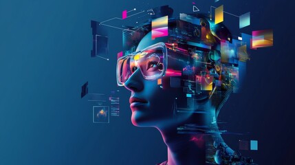 Graphic designer isometric landing page, computer desktop, tablet pc with application for painting, items and tools for creative work, illustrator equipment and program software 3d vector web banner