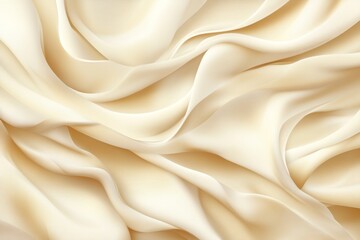 Fototapeta premium Creamy silk fabric drapes, soft folds, studio background, textile design