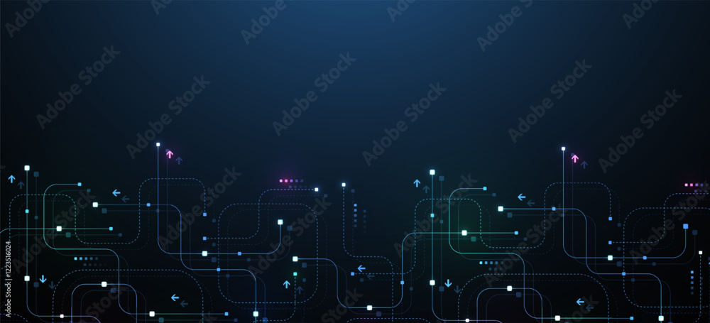 Aufkleber Digital tech motherboard texture design. Software coding. Technology electronic motherboard texture. Engineering and communication concept for header, web banner, website, presentation.