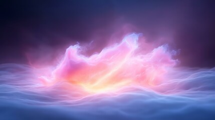 Obraz premium Vibrant neon cloudscape with glowing abstract mist and light effects
