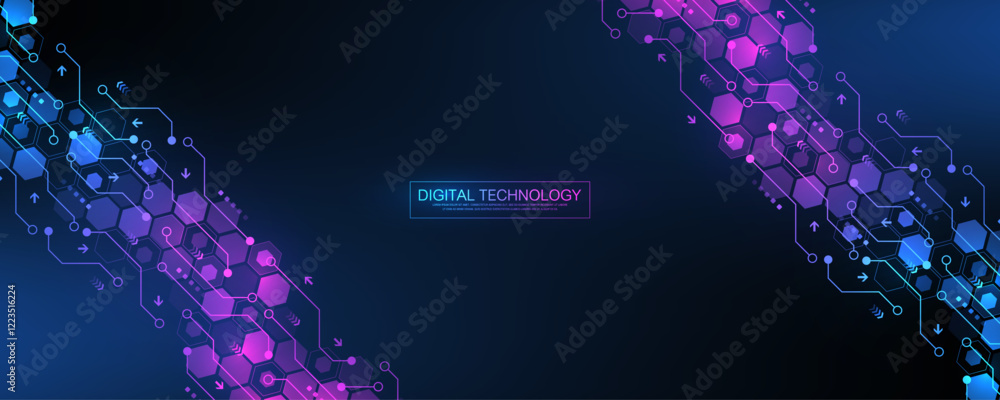 Poster Digital tech motherboard texture design. Software coding. Technology electronic motherboard texture. Engineering and communication concept for header, web banner, website, presentation.