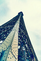 Eiffel Tower from Below – Iconic Paris Landmark in High-Resolution - vintage Eiffel Tower
