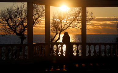 Photo of a beautiful unusual sunset