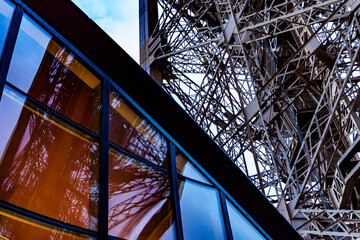 Eiffel Tower from Below – Iconic Paris Landmark in High-Resolution - vintage Eiffel Tower