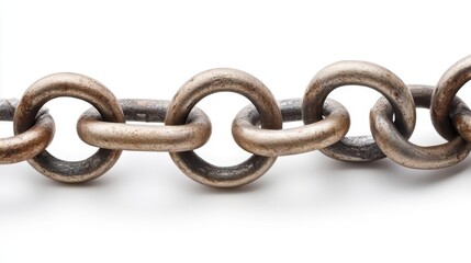 Obraz premium Interlocking Metal Chain Links Close-Up