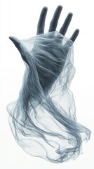 Fototapeta premium Hand Holding Sheer Fabric Drape
