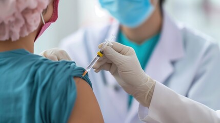 A patient receives a vaccine